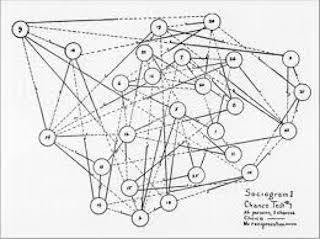 A “chance sociogram” figure from the 2nd Edition of Who Shall Survive? A “chance sociogram” figure from the 2nd Edition of Who Shall Survive?